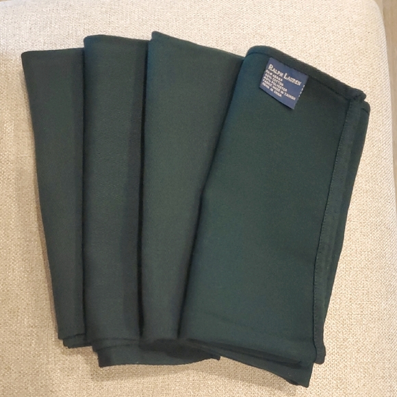 SALE Ralph Lauren Forest Green Cotton Blend Napkins NWOT - Picture 1 of 3